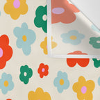 Colorful Ditzy Flowers  Wall Tapestry Gallery Image 3