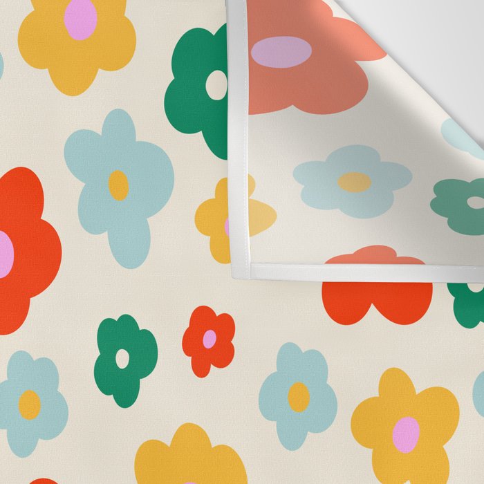 Colorful Ditzy Flowers  Wall Tapestry Gallery Image 3