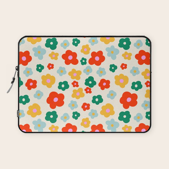 Colorful Ditzy Flowers  Laptop Sleeve Gallery Image 1