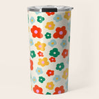 Colorful Ditzy Flowers  Travel Mug Gallery Image 1