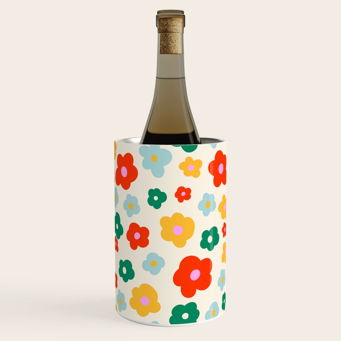 Colorful Ditzy Flowers  Wine Chiller Gallery Image 2