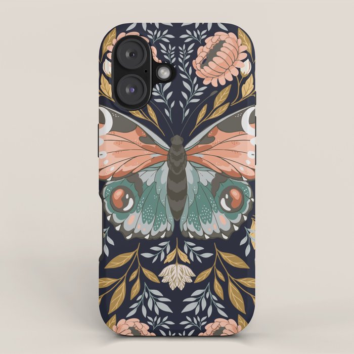William Morris Butterfly - Midnight Garden iPhone Case Gallery Image 1