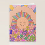 Pastel Retro Hippie Boho Rainbows and Sunshine Poster Stationery Card Gallery Image 2