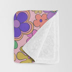 Pastel Retro Hippie Boho Rainbows and Sunshine Poster Throw Blanket Gallery Image 3