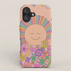 Pastel Retro Hippie Boho Rainbows and Sunshine Poster iPhone Case Gallery Image 1