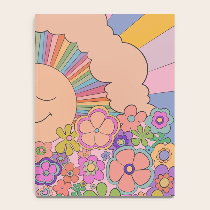 Pastel Retro Hippie Boho Rainbows and Sunshine Poster Notebook Gallery Image 4