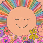 Pastel Retro Hippie Boho Rainbows and Sunshine Poster Coffee Mug Gallery Image 2
