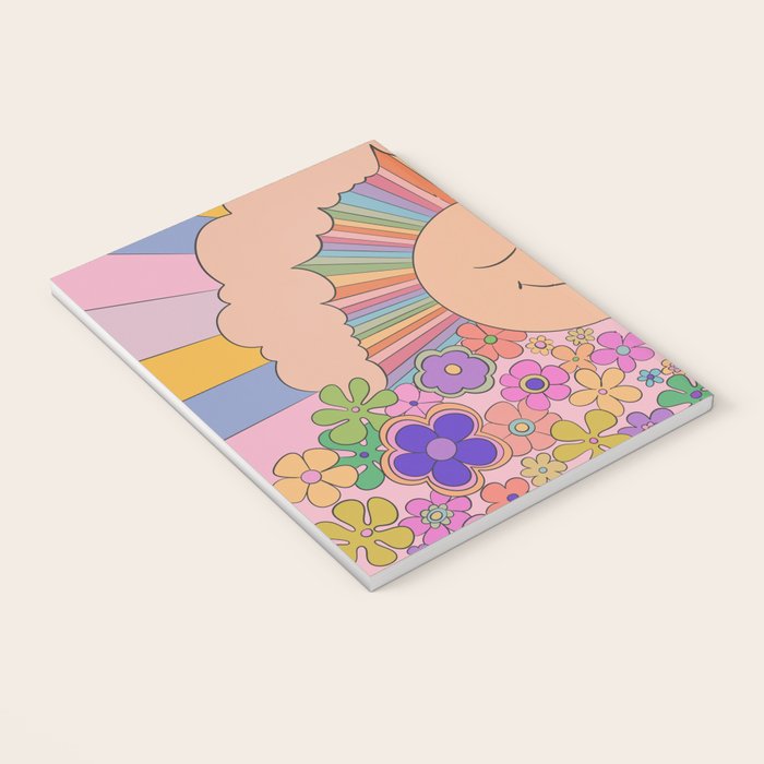 Pastel Retro Hippie Boho Rainbows and Sunshine Poster Notebook Gallery Image 3
