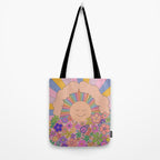 Pastel Retro Hippie Boho Rainbows and Sunshine Poster Tote Bag Gallery Image 2