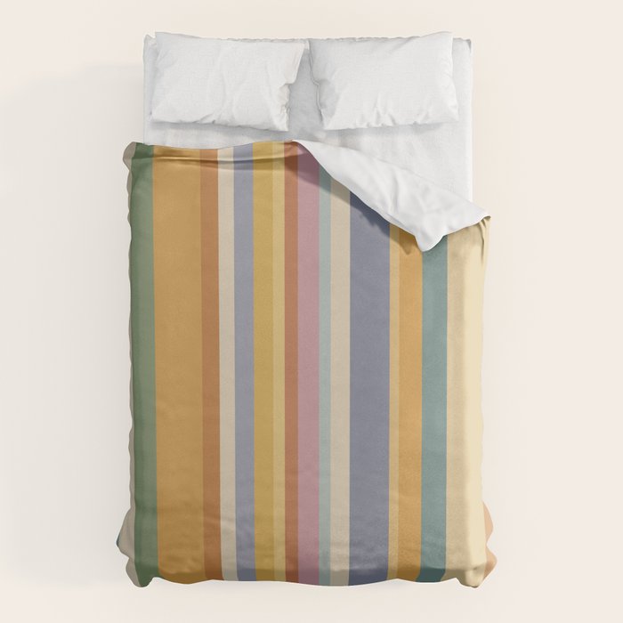 Classic Stripes VI - Vintage Pastel Duvet Cover Gallery Image 6