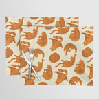 Sleepy Cozy Kitty Cats in Buttercup & Orange Placemat Gallery Image 1