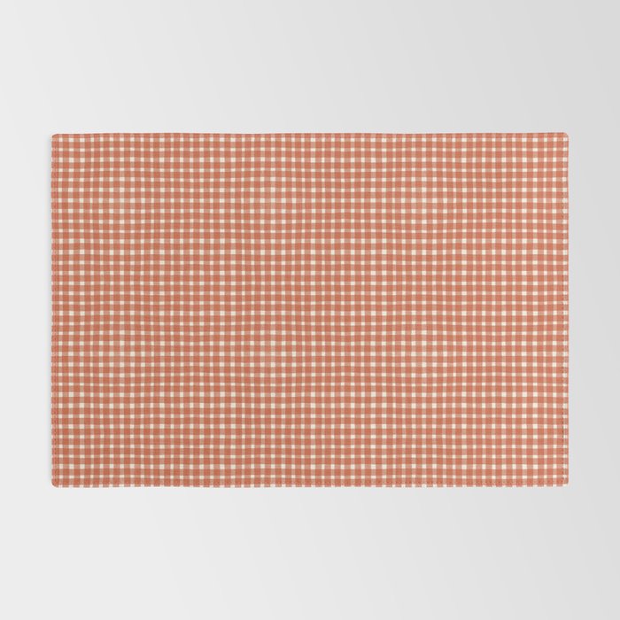 Red White Gingham Check Rug Gallery Image 2