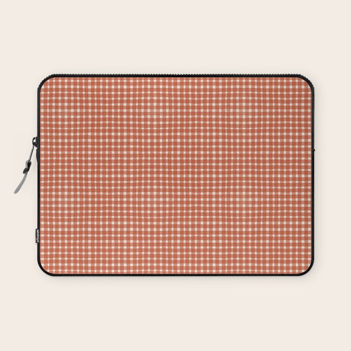 Red White Gingham Check Laptop Sleeve Gallery Image 1