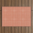 Red White Gingham Check Outdoor Rug Gallery Image 1