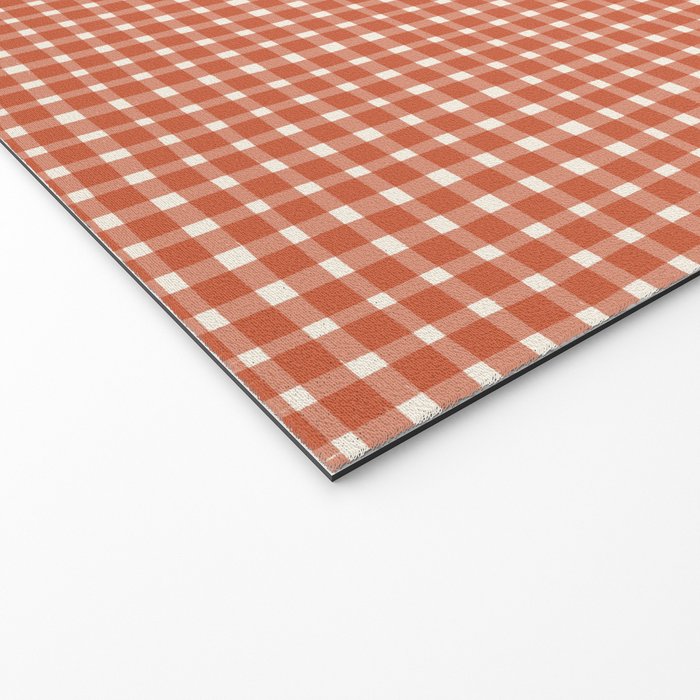 Red White Gingham Check Welcome Mat Gallery Image 2