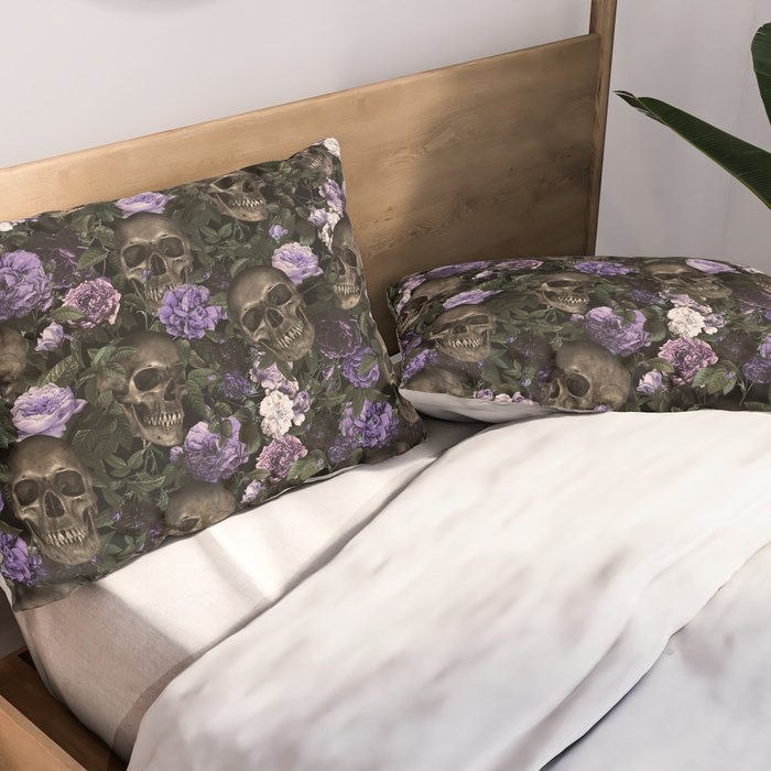 Skull and Rose Garden Pillow Sham Gallery Image 2