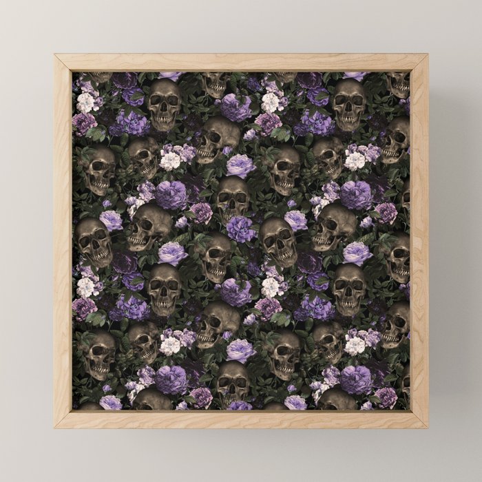 Skull and Rose Garden Mini Art Print Gallery Image 1