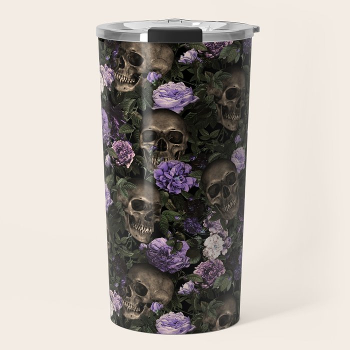 Skull and Rose Garden Travel Mug Gallery Image 1