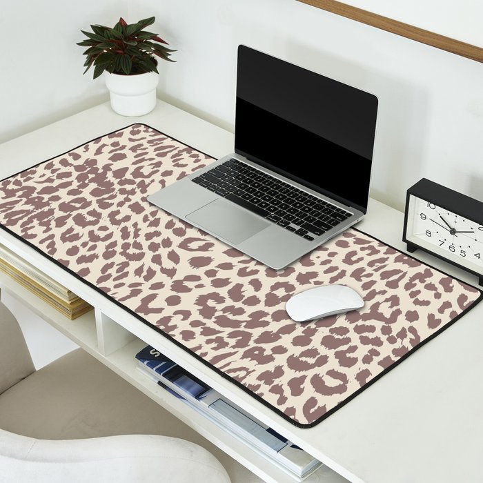Light Tan Leopard Desk Mat Gallery Image 2