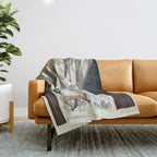 the fox and unicorn Throw Blanket Gallery Image 1