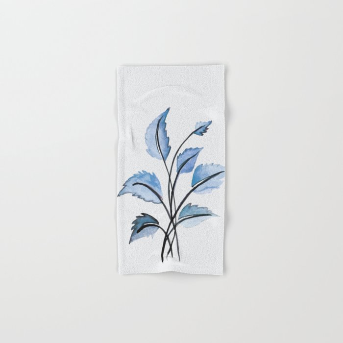 Blue leaves Bath Towel Gallery Image 1