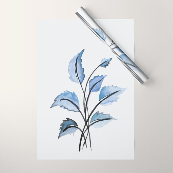 Blue leaves Wrapping Paper Gallery Image 1