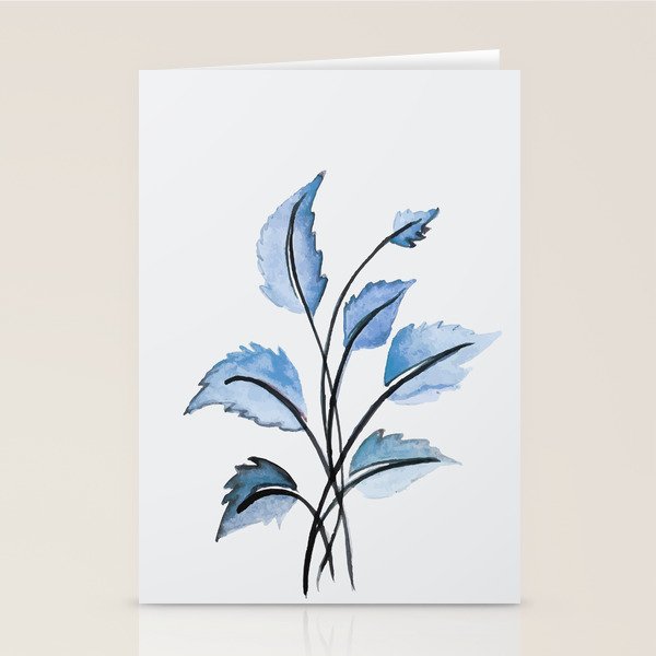 Blue leaves Stationery Card Gallery Image 2