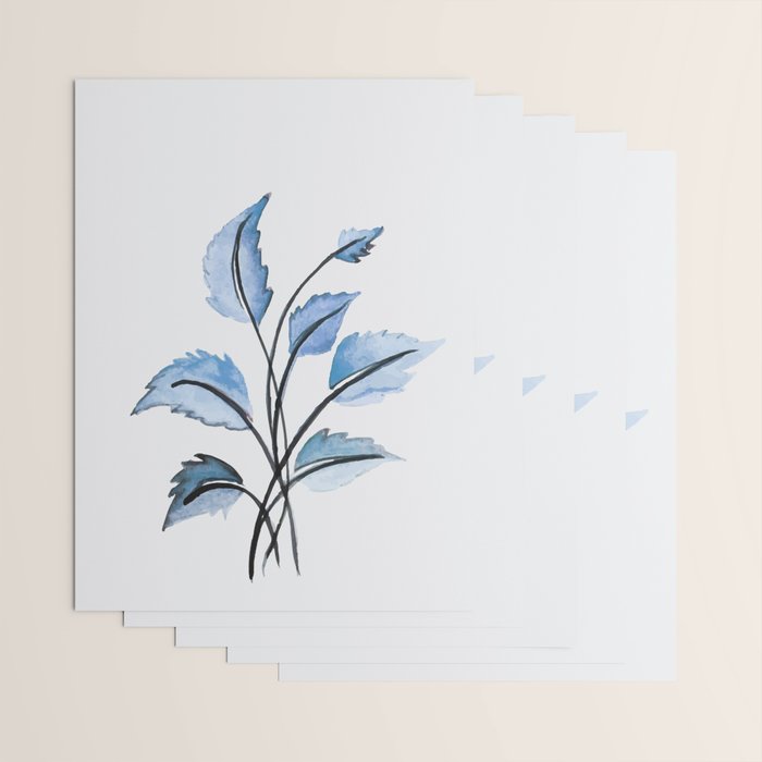 Blue leaves Wrapping Paper Gallery Image 3