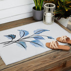 Blue leaves Outdoor Rug Gallery Image 2