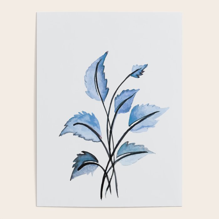 Blue leaves Poster Gallery Image 4