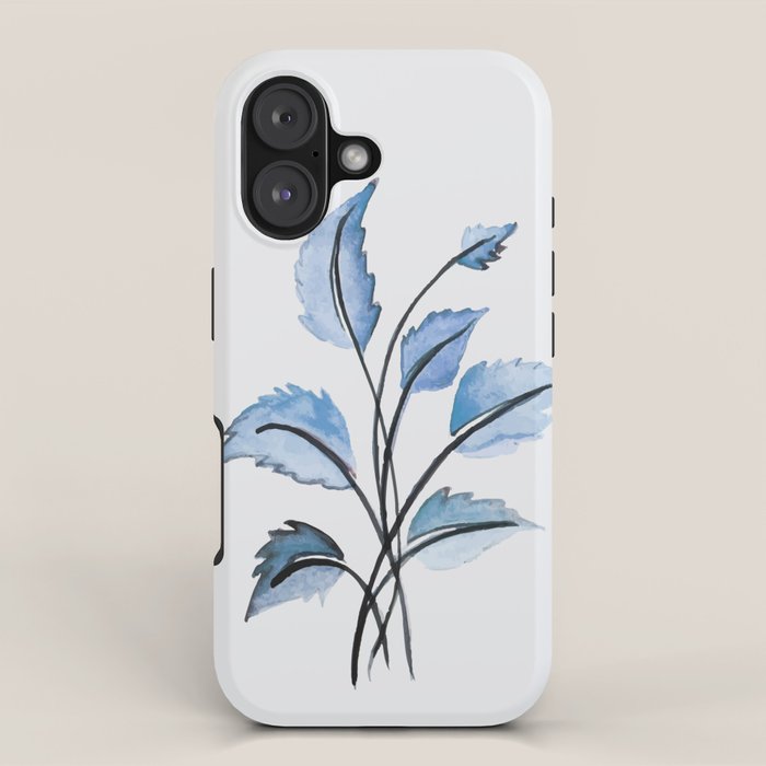 Blue leaves iPhone Case Gallery Image 1