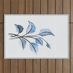 Blue leaves Outdoor Rug Gallery Image 1