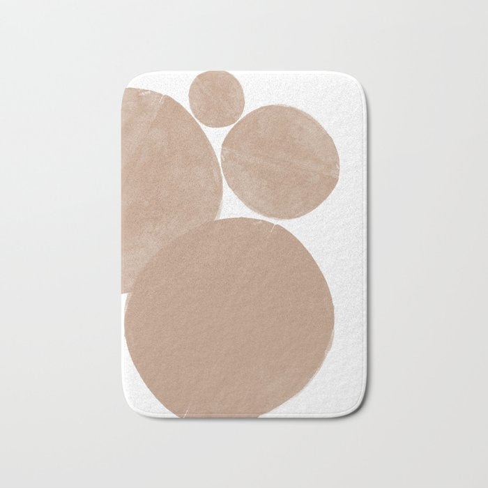 Minimalist Beige Art Bath Mat Gallery Image 1