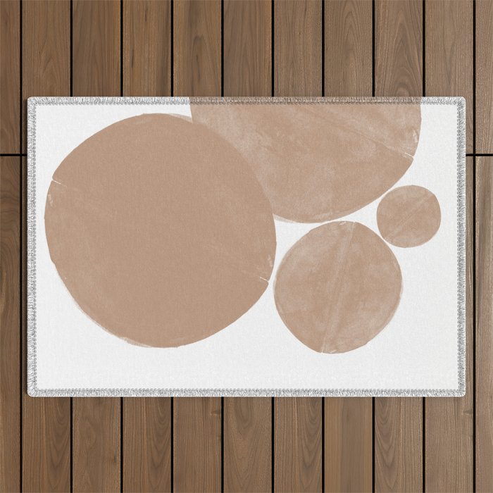 Minimalist Beige Art Outdoor Rug Gallery Image 1