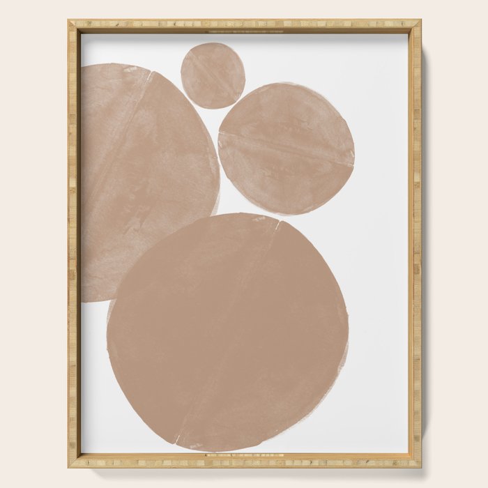 Minimalist Beige Art Serving Tray Gallery Image 1