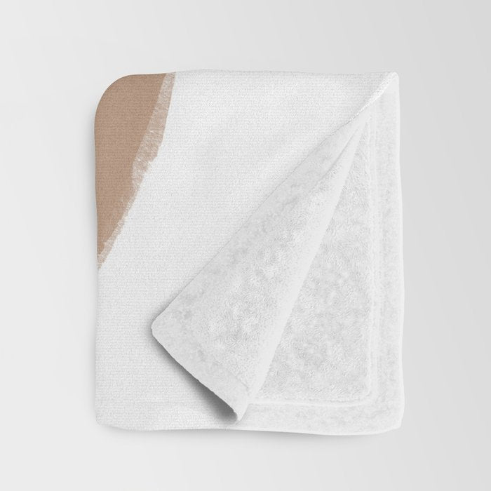 Minimalist Beige Art Throw Blanket Gallery Image 3