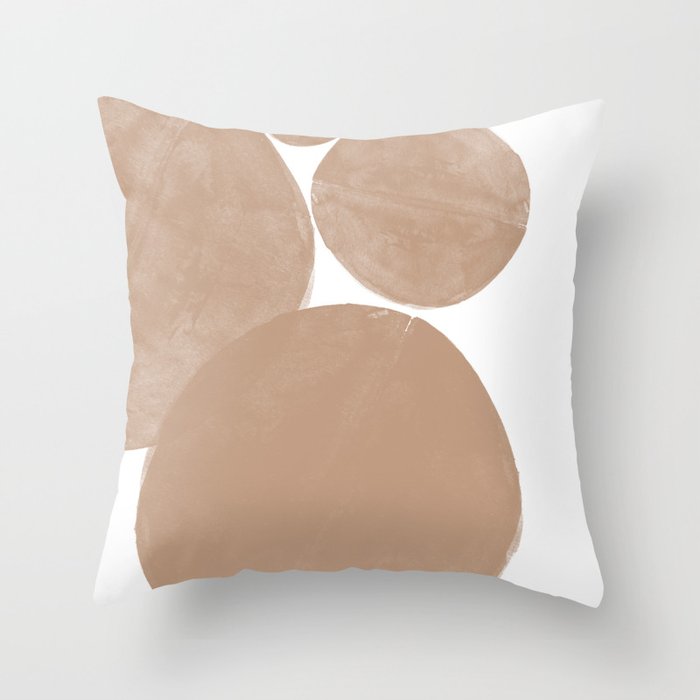 Minimalist Beige Art Throw Pillow Gallery Image 1