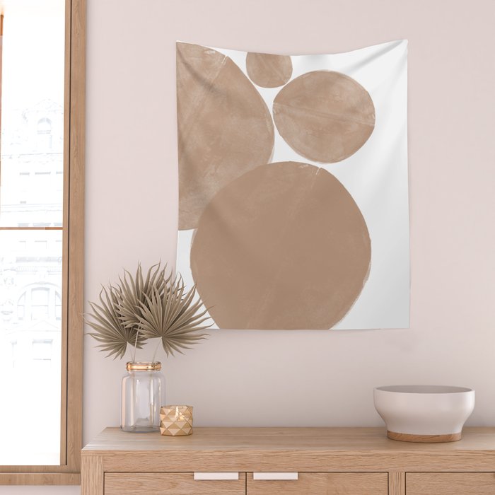 Minimalist Beige Art Wall Tapestry Gallery Image 2