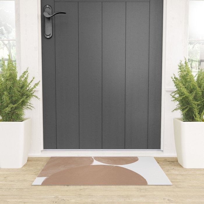Minimalist Beige Art Welcome Mat Gallery Image 3