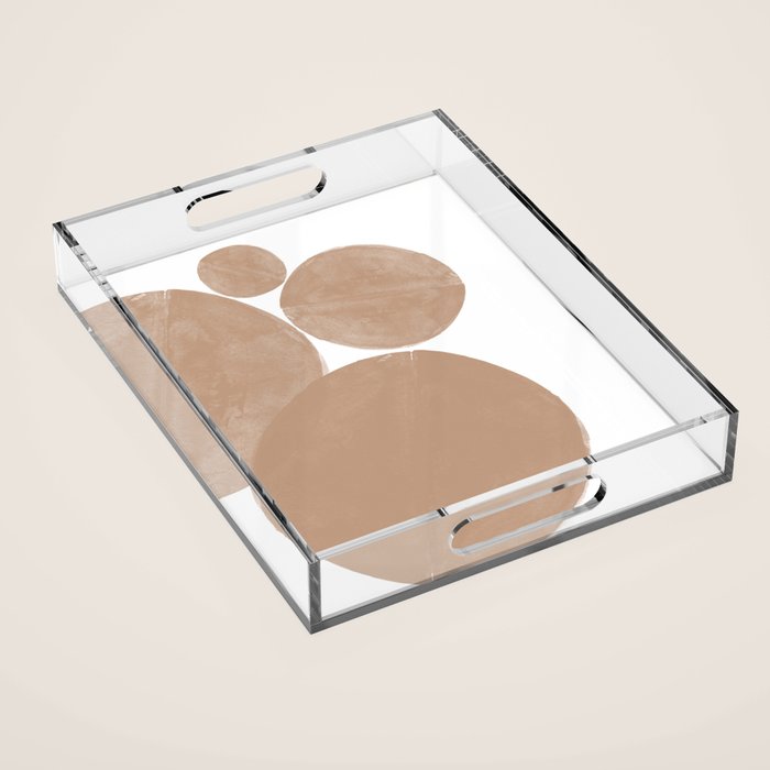 Minimalist Beige Art Acrylic Tray Gallery Image 1