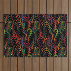 Watercolor Rainbow plants Outdoor Rug Gallery Image 1