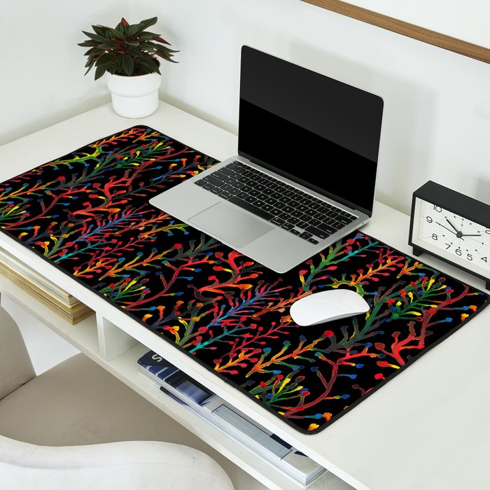 Watercolor Rainbow plants Desk Mat Gallery Image 2