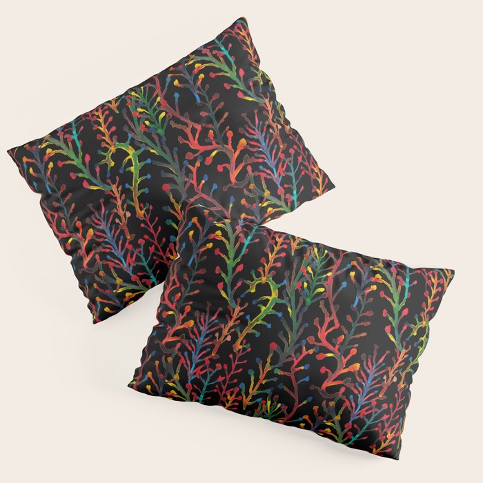 Watercolor Rainbow plants Pillow Sham Gallery Image 1