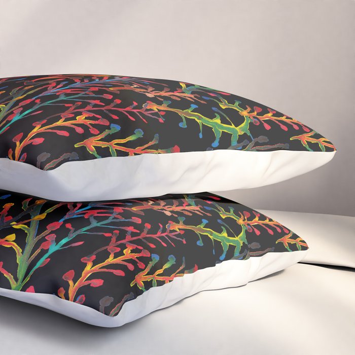 Watercolor Rainbow plants Pillow Sham Gallery Image 3