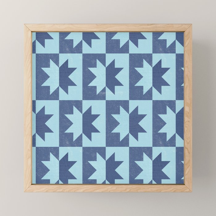 Holiday Contrast: Blue Bethlehem Star Delight Mini Art Print Gallery Image 1