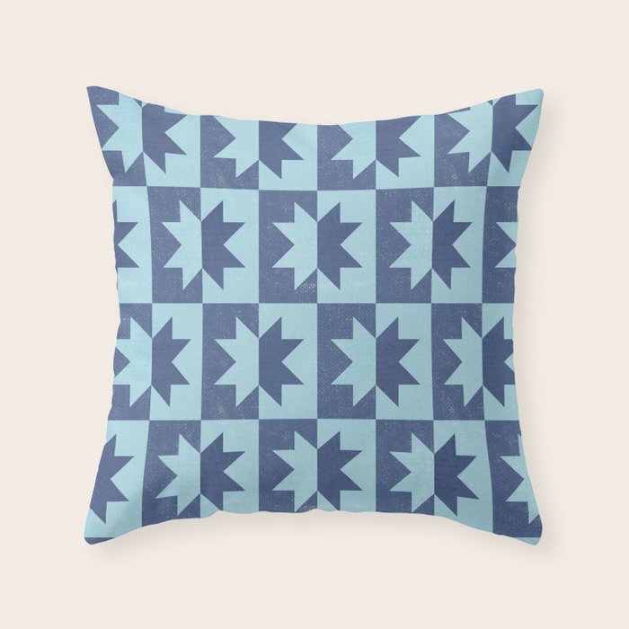 Holiday Contrast: Blue Bethlehem Star Delight Throw Pillow Gallery Image 6