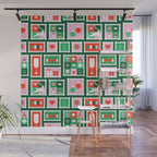 Christmas postage stamp pattern Wall Mural Gallery Image 1