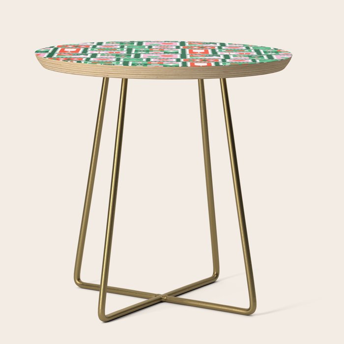 Christmas postage stamp pattern Side Table Gallery Image 1