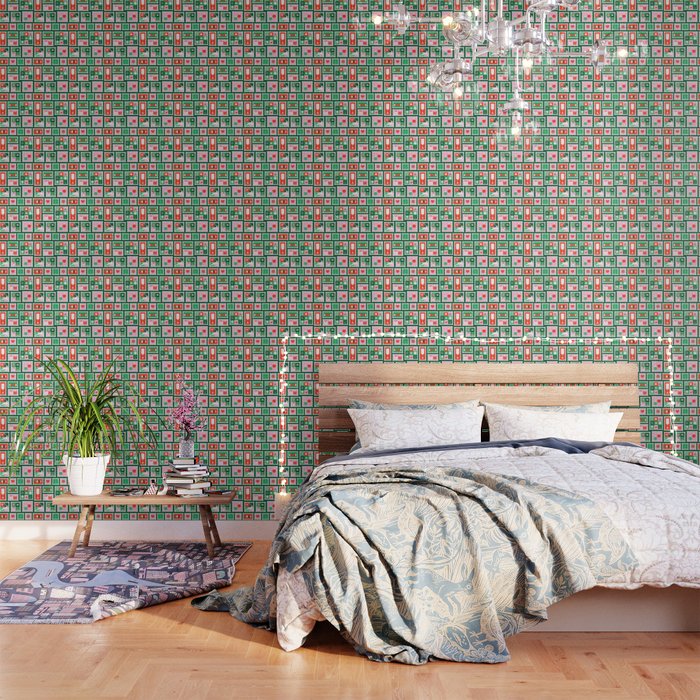 Christmas postage stamp pattern Wallpaper Gallery Image 1