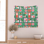 Christmas postage stamp pattern Wall Tapestry Gallery Image 2
